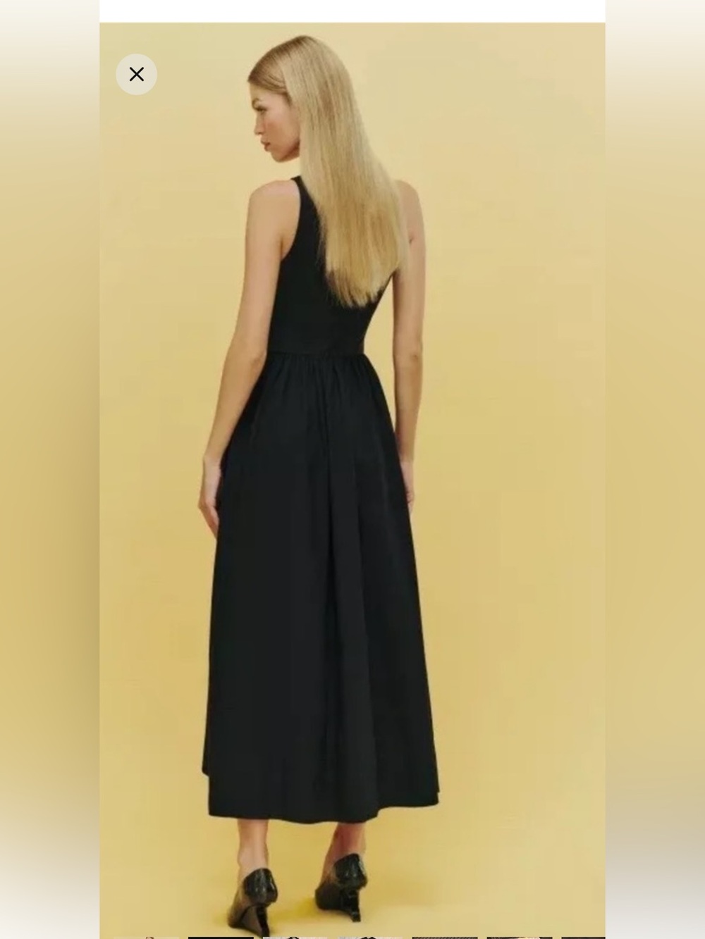 Reformation Black Mock Neck Mixed Media Midi Dress NWOT large petite - Picture 2 of 6